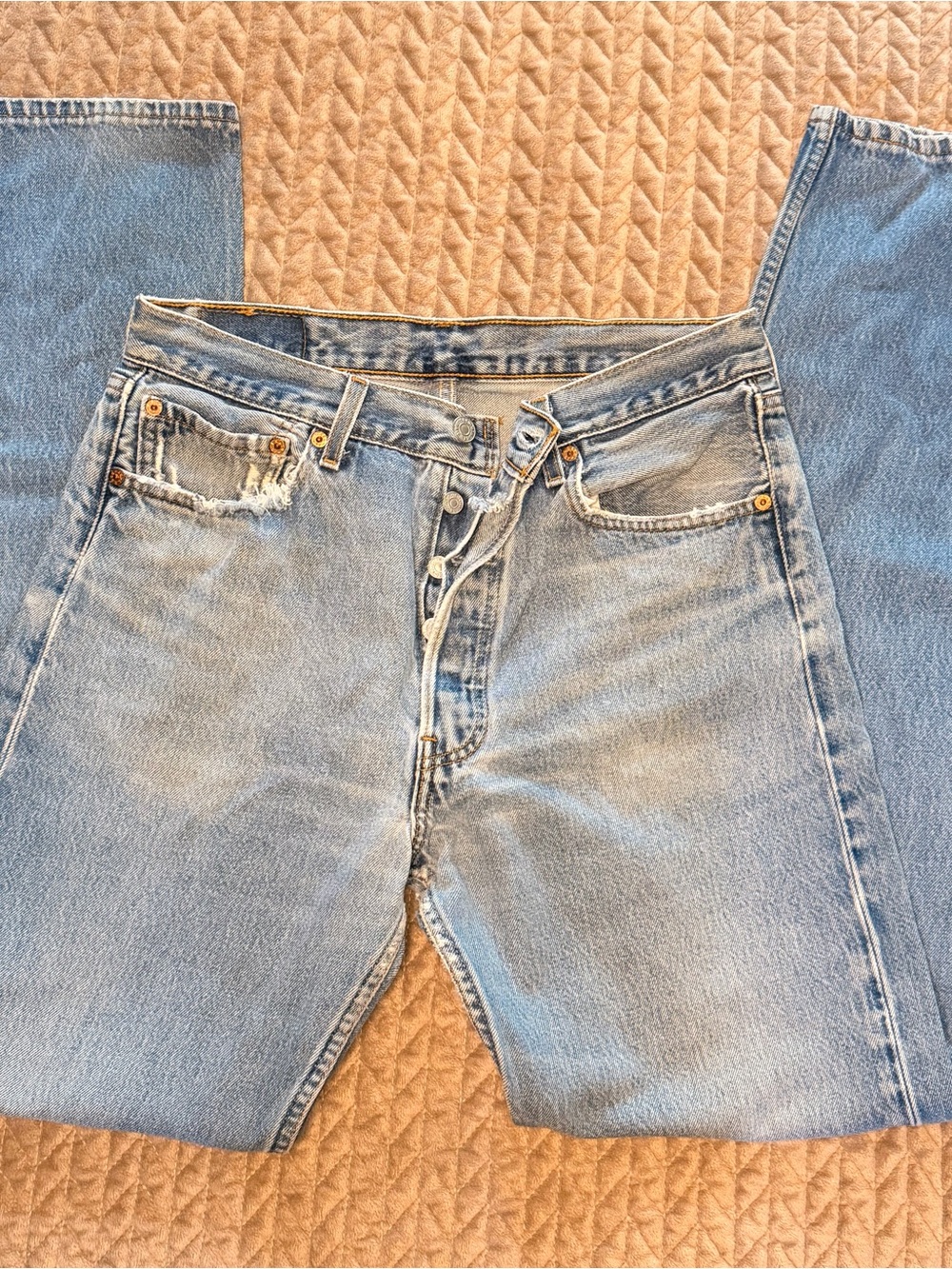 Vintage 90s Levi's Light Blue Straight-Leg Jeans